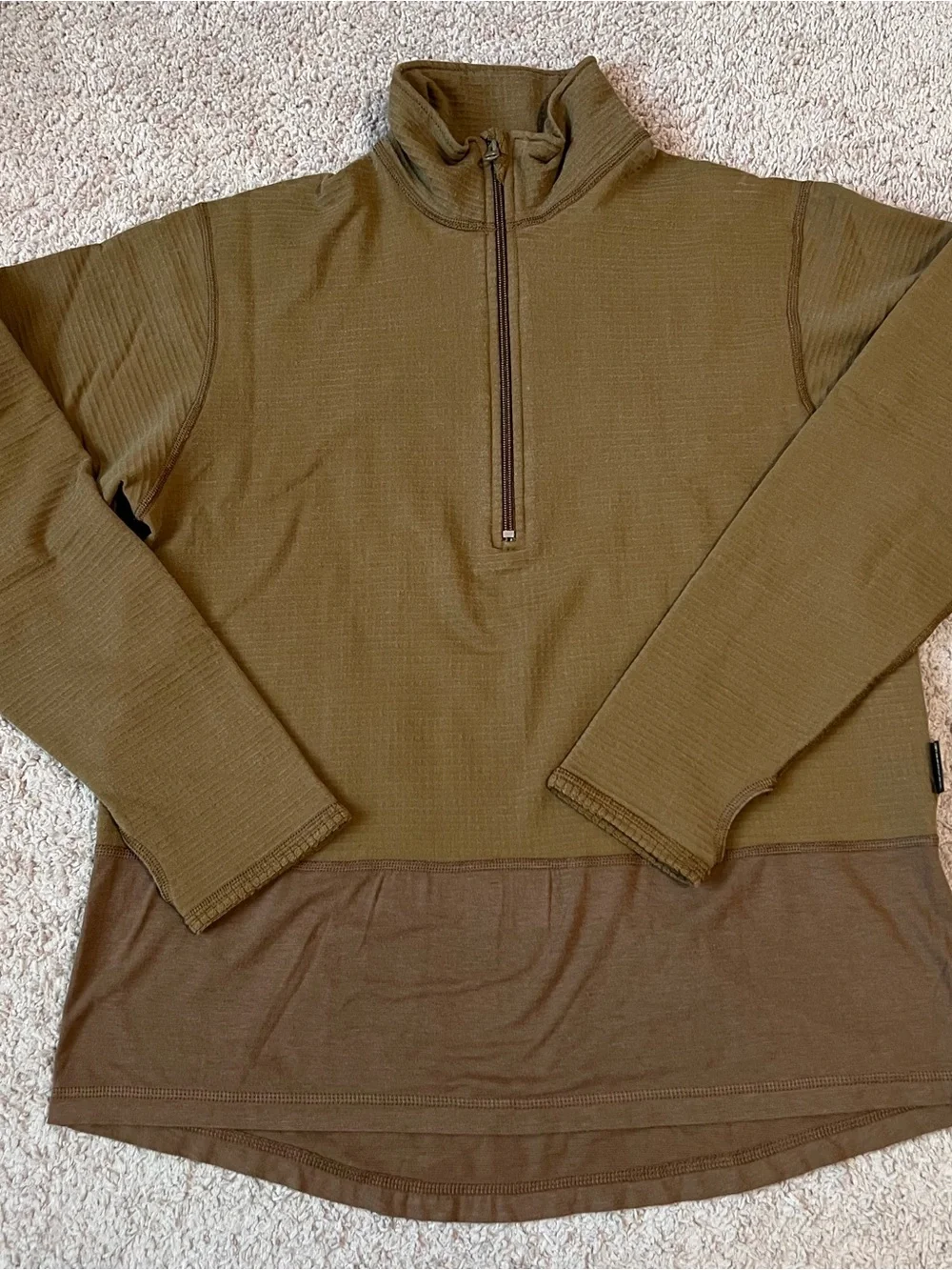 Serket Men's Quarter-Zip Grid Fleece Thermal Pullover Flame Resistant READ!